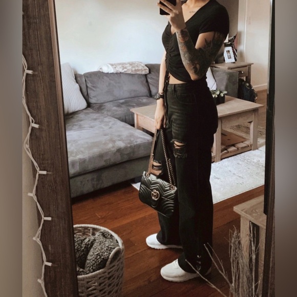 Black Distressed Jeans - Picture 1 of 4